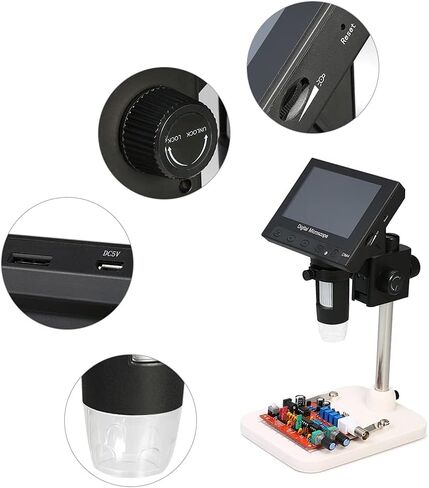 1000x 2.0MP Dm4 4.3 inch 8 LED LCD Display USB Digital Electronic Microscope Magnifier Video VGA for PCB Motherboard Jewelry in Saudi Arabia