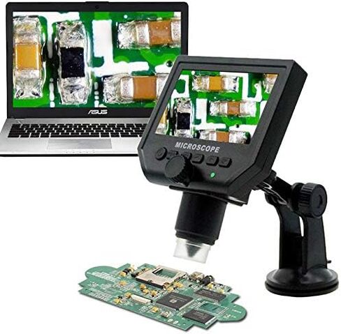 600x 3.6MP USB Digital Microscope with Aluminum Alloy Stand 4.3 Inches HD LCD Video Microscope Display Compatible with PCB Repair (Color : MG600A Magnification : 600X) (Mg600w 600X) in Saudi Arabia