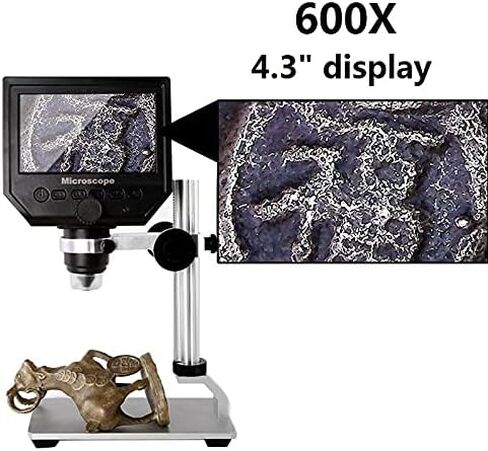 600x 3.6MP USB Digital Microscope with Aluminum Alloy Stand 4.3 Inches HD LCD Video Microscope Display Compatible with PCB Repair (Color : MG600A Magnification : 600X) (Mg600w 600X) in Saudi Arabia
