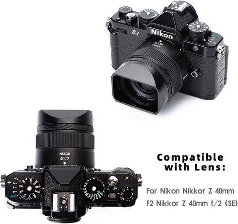 الظل غطاء محرك السيارة المعدني مع غطاء عدسة لنيكور Z 40mm F2 ， لـ Nikkor Z 28mm F/2.8 ， متوافق مع مرشح الأشعة فوق البنفسجية 52 مم (سبيكة الألومنيوم أسود) in Kuwait