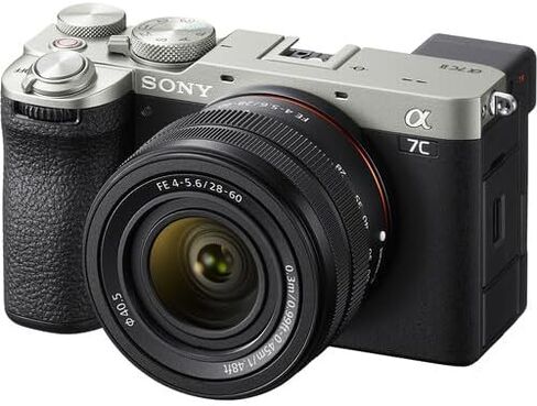 Sony a7C II Mirrorless Camera with 28-60mm Lens (Silver) Bundle + Wireless Microphone System + Accessory Package Including 64GB Extreme Memory, U-Grip, Case, Tripod, Software and More (26 Items) in Saudi Arabia