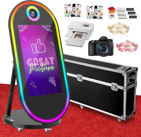 كشك صور Magic Mirror Photo ، 65 '' Photo Photo Booth مع الكاميرا والطابعة ، 32 '' in Kuwait