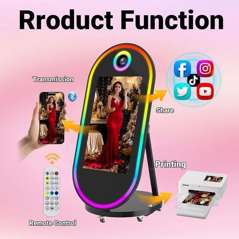 كشك صور Magic Mirror Photo ، 65 '' Photo Photo Booth مع الكاميرا والطابعة ، 32 '' in Kuwait