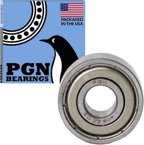 محمل PGN (10 عبوات) 608-ZZ - محمل كروي مختوم من الصلب الكروم المشحم - محامل 8x22x7 مم مع درع معدني ودعم دورة في الدقيقة العالية in Saudi Arabia