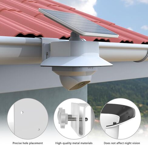 Gutter Mount Bracket +Rain Shade Cover Compatible with eufy Security SoloCam E30 Solar Camera/eufy Security 4G LTE Cam S330 Camera（1pack,White） in Saudi Arabia