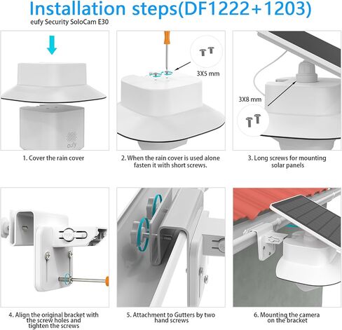 Gutter Mount Bracket +Rain Shade Cover Compatible with eufy Security SoloCam E30 Solar Camera/eufy Security 4G LTE Cam S330 Camera（1pack,White） in Saudi Arabia