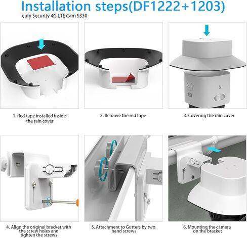 Gutter Mount Bracket +Rain Shade Cover Compatible with eufy Security SoloCam E30 Solar Camera/eufy Security 4G LTE Cam S330 Camera（1pack,White） in Saudi Arabia