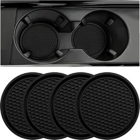 Car Cup Holder Coaster, Silicone Cup Holder Insert, Universal Non-Slip Cup Holders, Car Accessories Interior for Women and Men Interior Sets 4 Pack Black in Kuwait