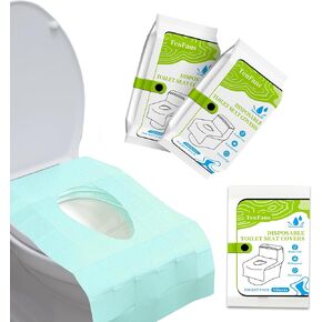 TenFans Toilet Seat Covers Disposable (40 Pcs) Waterproof - XL Disposable Toilet Seat Covers Travel Size for Potty Training in Public Restrooms - Airplane Travel Essentials for Kids and Adults in Kuwait