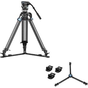 Tripod Sirui SQ75+VHS10 ألياف الكربون ، 31.7 "ترايبود الفيديو مع رأس السوائل المقنن من 7 خطوات ، وضبط الإمالة/المقلاة من 4 خطوات ، وموزعة أرضية وموزعة متوسطة المستوى in Kuwait