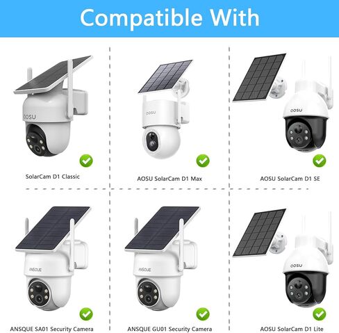 Corner Mount for AOSU Solar Security Camera Wireless Outdoor System- 2K/3MP(SolarCam D1 SE/Lite) AOSU -3K/5MP(SolarCam D1 Max) and ANSQUE Security Cameras Wireless Outdoor (GU01/SA01)（White） in Saudi Arabia