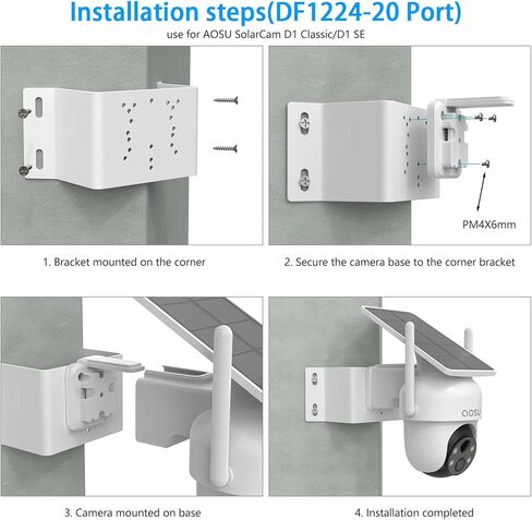 Corner Mount for AOSU Solar Security Camera Wireless Outdoor System- 2K/3MP(SolarCam D1 SE/Lite) AOSU -3K/5MP(SolarCam D1 Max) and ANSQUE Security Cameras Wireless Outdoor (GU01/SA01)（White） in Saudi Arabia