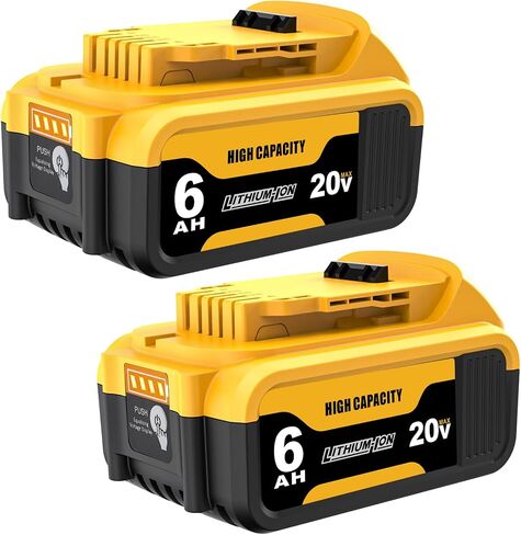 2pack 20V 6.0Ah Replacement for Dewalt 20V Max Battery Compatible with DCB206 DCB205 DCB204 DCB203 DCB201 Lithium Batteries for Dewalt 20V Cordless Tools in Saudi Arabia