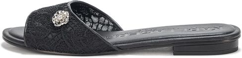 KARL LAGERFELD Women's Celin Floral Flat Sandal with Flower Pin Slide in Saudi Arabia
