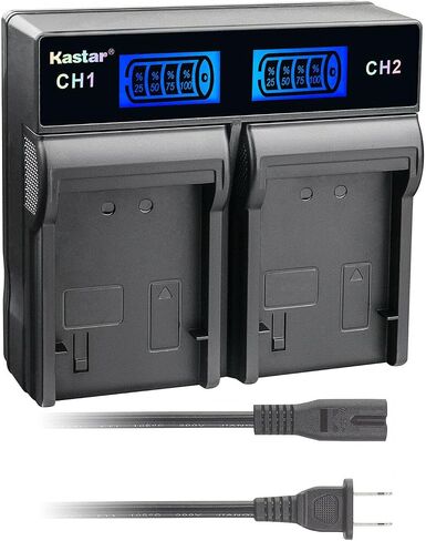Kastar LCD Dual Rapid Battery Charger for Sony NP-F330 NP-F550 NP-F570 NP-F730 NP-F750 NP-F770 NP-F930 NP-F950 NP-F960 NP-F970 NP-F970Pro NP-F980 NP-F980Pro NP-F990 NP-F990Pro BC-VM10 BC-VM50 BC-V615 in Saudi Arabia