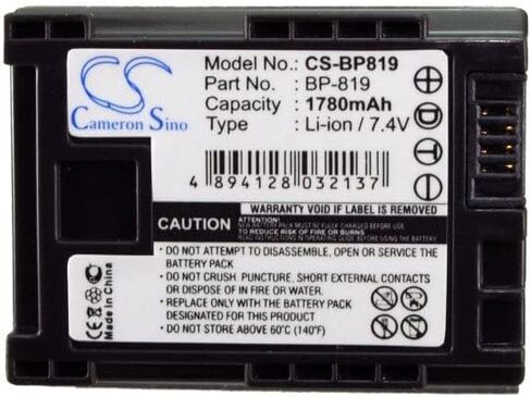 VI Vintrons BP-819 استبدال البطارية متوافق مع Canon FS10 Flash Memory Camcorder ، in Saudi Arabia
