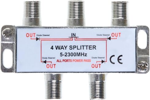 Cables Direct Online 3 Way Bi-Directional 5-2300 MHz Indoor and Outdoor Waterproof Coaxial Antenna Splitter for RG6 RG59 Coax Cable Satellite HDTV (3 Ports) in Kuwait