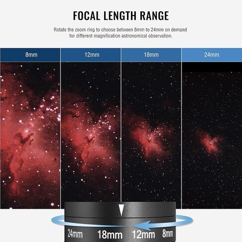 Alstar 8-24mm Telescope Zoom Eyepiece - Bundle with - 1.25 inch 90 Degree Diagonal Mirror in Saudi Arabia