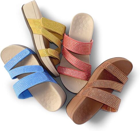 Vionic Women's Pacific Alexis Platform Sandal - Ladies Aldable Straps Slide Slide تتضمن راحة ثلاثية من المنطقة مع دعم قوس العظام المخفية in Kuwait