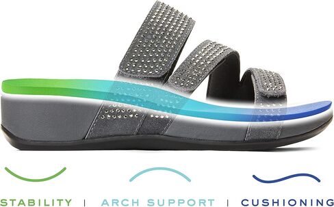 Vionic Women's Pacific Alexis Platform Sandal - Ladies Aldable Straps Slide Slide تتضمن راحة ثلاثية من المنطقة مع دعم قوس العظام المخفية in Kuwait