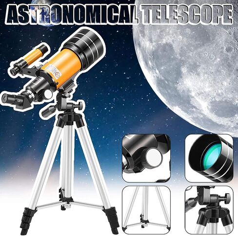 F30070 Astronomy Beginner Telescope for Kids & Adults 70mm Aperture Refractor Astronomical Telescope with Adjustable Tripod Stargazing in Saudi Arabia