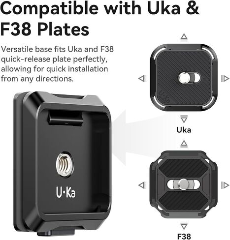 ULANZI UKA03 MATTER QUICE FERESS BASE ، محول ثلاثيات الكاميرا TRIPOD TRUPOD F38 QR مع 1/4 '' ، 3/8 بوصة قفل آمن ل monopod ، مثبت ، DJI ، ARCA SWISS （قاعدة فقط）） in Saudi Arabia