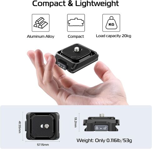 ULANZI UKA03 MATTER QUICE FERESS BASE ، محول ثلاثيات الكاميرا TRIPOD TRUPOD F38 QR مع 1/4 '' ، 3/8 بوصة قفل آمن ل monopod ، مثبت ، DJI ، ARCA SWISS （قاعدة فقط）） in Kuwait