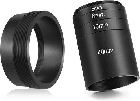 Astromania Astronomical T2-Extension Tube Kit for Cameras and eyepieces - Length 5mm 8mm 10mm 40mm - Bundle with - M42X0.75 Female to SCT Male Thread (2", 24 TPI) Telescope Adapter in Saudi Arabia