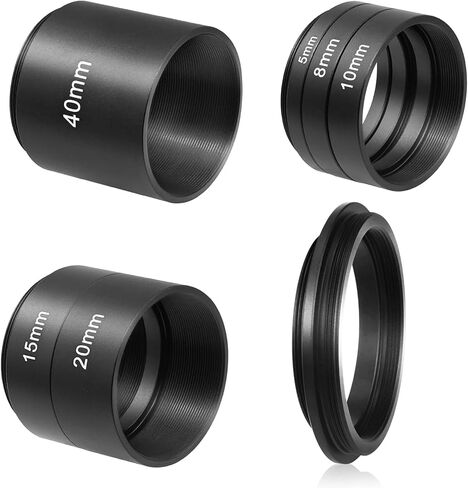 Astromania Astronomical T2-Extension Tube Kit for Cameras and eyepieces - Length 5mm 8mm 10mm 15mm 20mm 40mm - Bundle with - M48X0.75 Male/M42X0.75 Female to M42X0.75 Male Telescope Adapter in Saudi Arabia