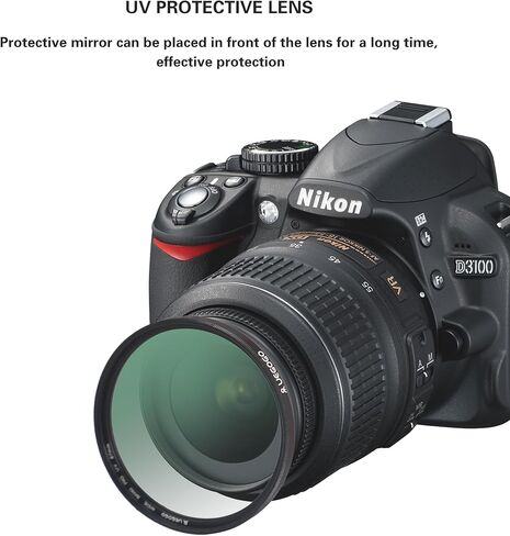 Slim 82mm UV Protection Filter for Camera Lens, Clear Optical Glass for DSLR/Mirrorless Cameras, Impact Resistant in Saudi Arabia