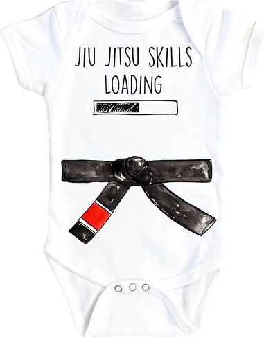 Jiu Jitsu مهارات - طفل رضيع فتاة ملابس الأطفال المضحكة حديثي الولادة لطيف (الحجم: 6-9M أبيض الأكمام الطويلة) in Saudi Arabia
