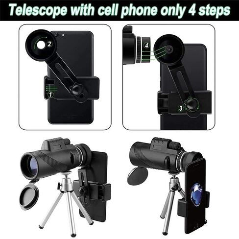40x60 High Power HD Monocular for Bird Watching Adults with Smartphone Holder & Tripod BAK4 Prism for Wildlife Camping Travelling Wildlif - in Saudi Arabia