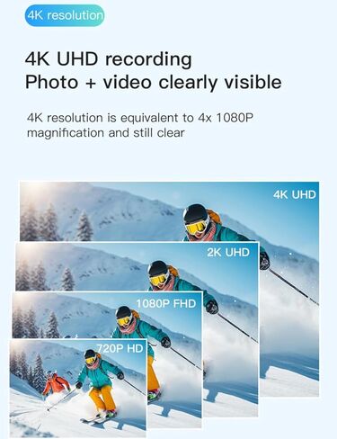 4K 8MP Camera Camera Pro Edition ، كاميرا الحركة مع عدسة زاوية واسعة 120 درجة للرياضة الخارجية ، أبيض in Kuwait