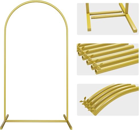 Metal Arch Backdrop Stand Gold Wedding Balloon Arched Backdrop Stand Square Arch Frame for Birthday Party Bridal Baby Shower Ceremony Decoration in 1.5M in Kuwait