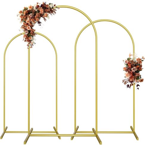 Metal Arch Backdrop Stand Gold Wedding Balloon Arched Backdrop Stand Square Arch Frame for Birthday Party Bridal Baby Shower Ceremony Decoration in 1.5M in Kuwait