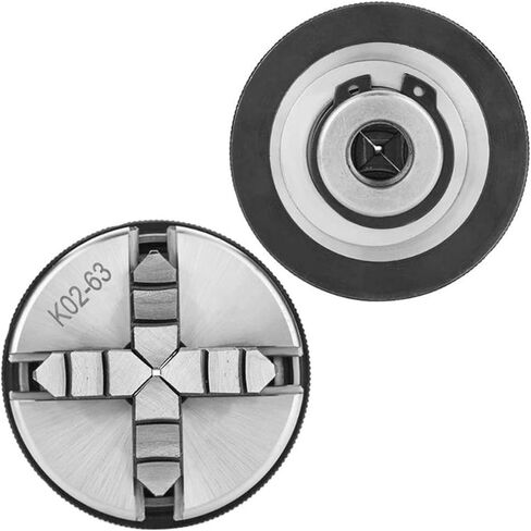 4-Inch 4-Jaw Self-Centering Chuck Set 3/4 Jaws Steel Wood Lathe Chuck 50mm 63mm Manual Chuck Self-Centering DIY Metal Wood Lathe Tools with 1-Inch x 8TPI Thread (Color : K02-50 Size : Small) (K02 50) in Kuwait