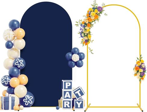 Arch Backdrop Stand Cover Metal Arch Backdrop Stand and Covers Set Dusty Blue Arch Cover 7.2ft Arches Stand and Covers Set Wedding Arched Stands for Wedding Party Birthday Decor in Kuwait