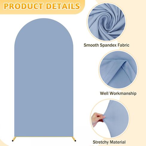 Arch Backdrop Stand Cover Metal Arch Backdrop Stand and Covers Set Dusty Blue Arch Cover 7.2ft Arches Stand and Covers Set Wedding Arched Stands for Wedding Party Birthday Decor in Kuwait