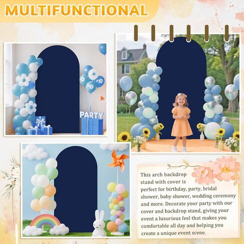 Arch Backdrop Stand Cover Metal Arch Backdrop Stand and Covers Set Dusty Blue Arch Cover 7.2ft Arches Stand and Covers Set Wedding Arched Stands for Wedding Party Birthday Decor in Kuwait