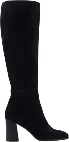 Knee High Boots for Women Chunky Heel Square Toe Tall Boots with Side Zipper Fashion Party Wide Calf Long Boots in Saudi Arabia