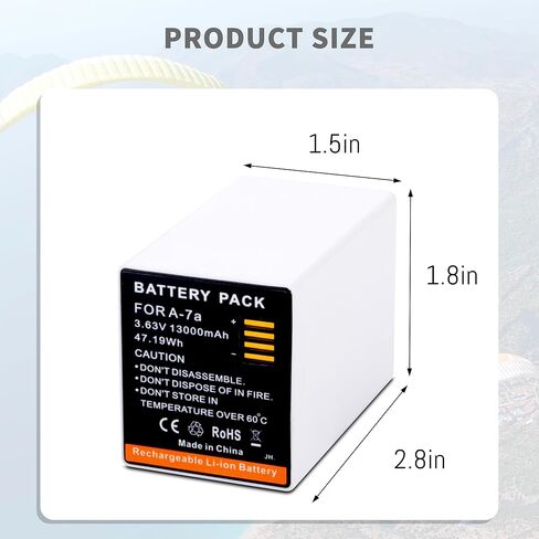 13000mAh 1 Pack A-7A Extended Battery Compatible for Arlo Pro 5 XL/Ultra 2 XL/4 XL/5S 2K, Go 2 VMA5410 VMA5420, for Arlo Ultra 2, Pro 3/3 Floodlight Upgrade (Extended housing case not Included) in Kuwait