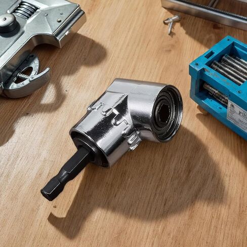 105 Degree Angle Drill Adapter Bit Holder for Electric Screwdriver Power Tool Extension Chuck Corner Turning Attachment (Silver) in Saudi Arabia