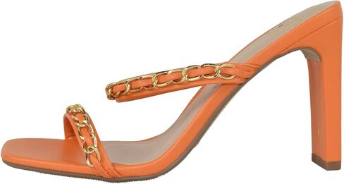 Delicious Shoes Women Block High Heel Sandals Gold Chain Band Square Toe Fenn-S in Saudi Arabia