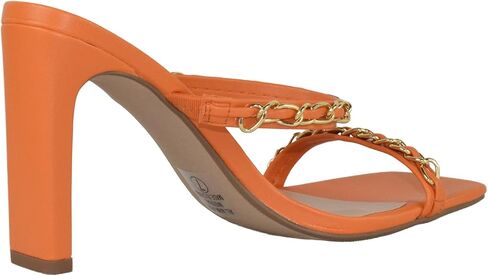 Delicious Shoes Women Block High Heel Sandals Gold Chain Band Square Toe Fenn-S in Saudi Arabia