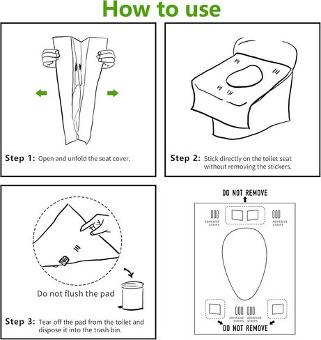 TenFans Toilet Seat Covers Disposable (40 Pcs) Waterproof - XL Disposable Toilet Seat Covers Travel Size for Potty Training in Public Restrooms - Airplane Travel Essentials for Kids and Adults in Kuwait