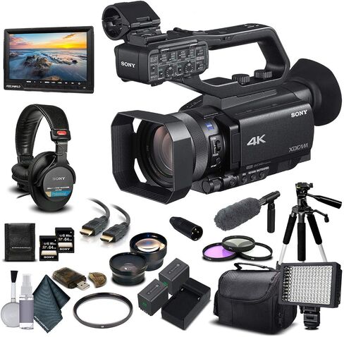 Sony PXW-Z90V 4K HDR XDCAM مع AF هجين سريع (PXW-Z90V) مع بطاقة ذاكرة 2-64 جيجابايت ، بطاريتين إضافيتين ، مرشح الأشعة فوق البنفسجية ، ضوء LED ، حالة ، ثلاثيات ، MIC ، MDR-7506 سماعات الرأس (متجددة) in Saudi Arabia