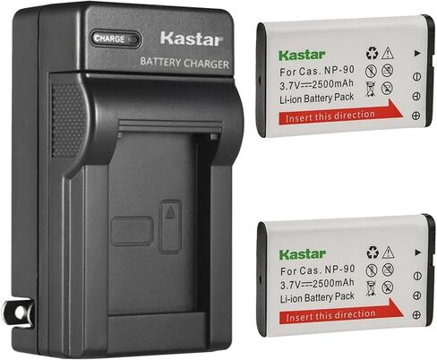 Kastar AC Wall Battery Charger Replacement for Casio NP-90 NP-90DBA Battery, BC-90L Charger, Casio Exilim EX-FH100 EX-FH100BK, Exilim EX-H10, Exilim EX-H15, Exilim EX-H20 EX-H20G EX-H20GBK EX-H20GSR in Saudi Arabia
