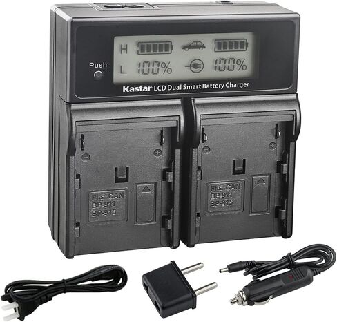 بطارية Kastar 3 حزمة و AC LCD شاحن سريع سريع متوافق مع Canon BP-911 BP-911K BP-914 BP-915 BP-925 BP-930 BP-935 BP-945 BP-950 BP-955 BP-950G Pro BP-970G BP-975 in Saudi Arabia