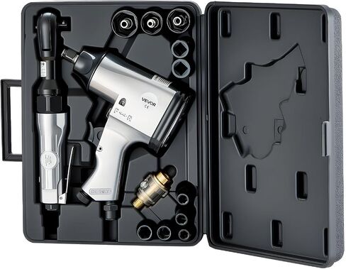 Vevor 71 Pitch Pro Pro Air Tool and Accessories Kit - 1/2 "Air Impact Wrench ، 3/8" Ratchet Wrench ، 1/2 "Die Graind in Saudi Arabia