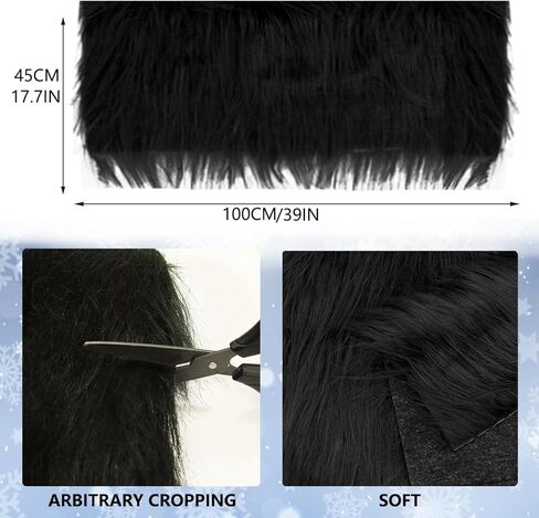 فو الفراء النسيج عيد الميلاد الشتاء المربعات أشعث الفراء النسيج بقع الأخضر 18x40 بوصة DIY بها بنفسك الحرفية هواية هالوين الشتاء زي الديكور in Kuwait